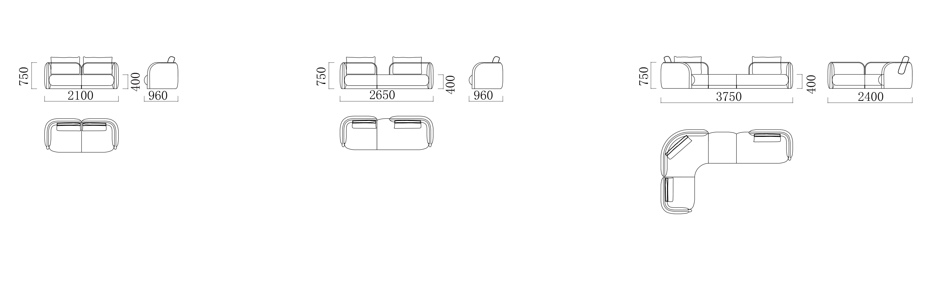 WH21 界限沙發 組合方式