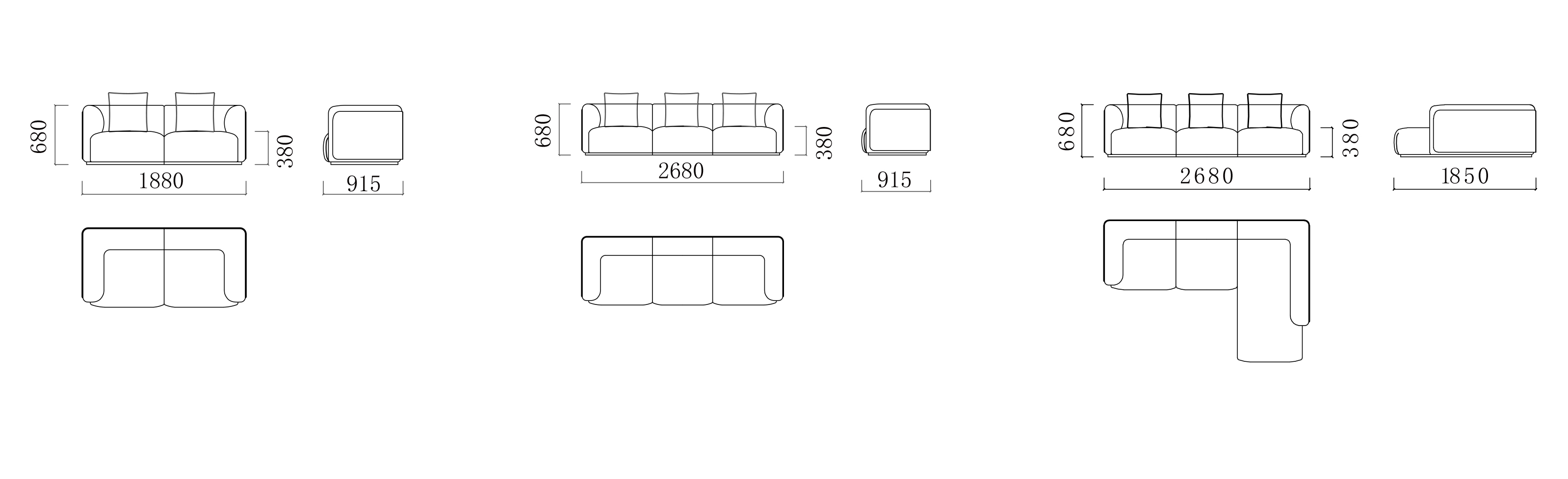 WH15 錦覆沙發 組合方式