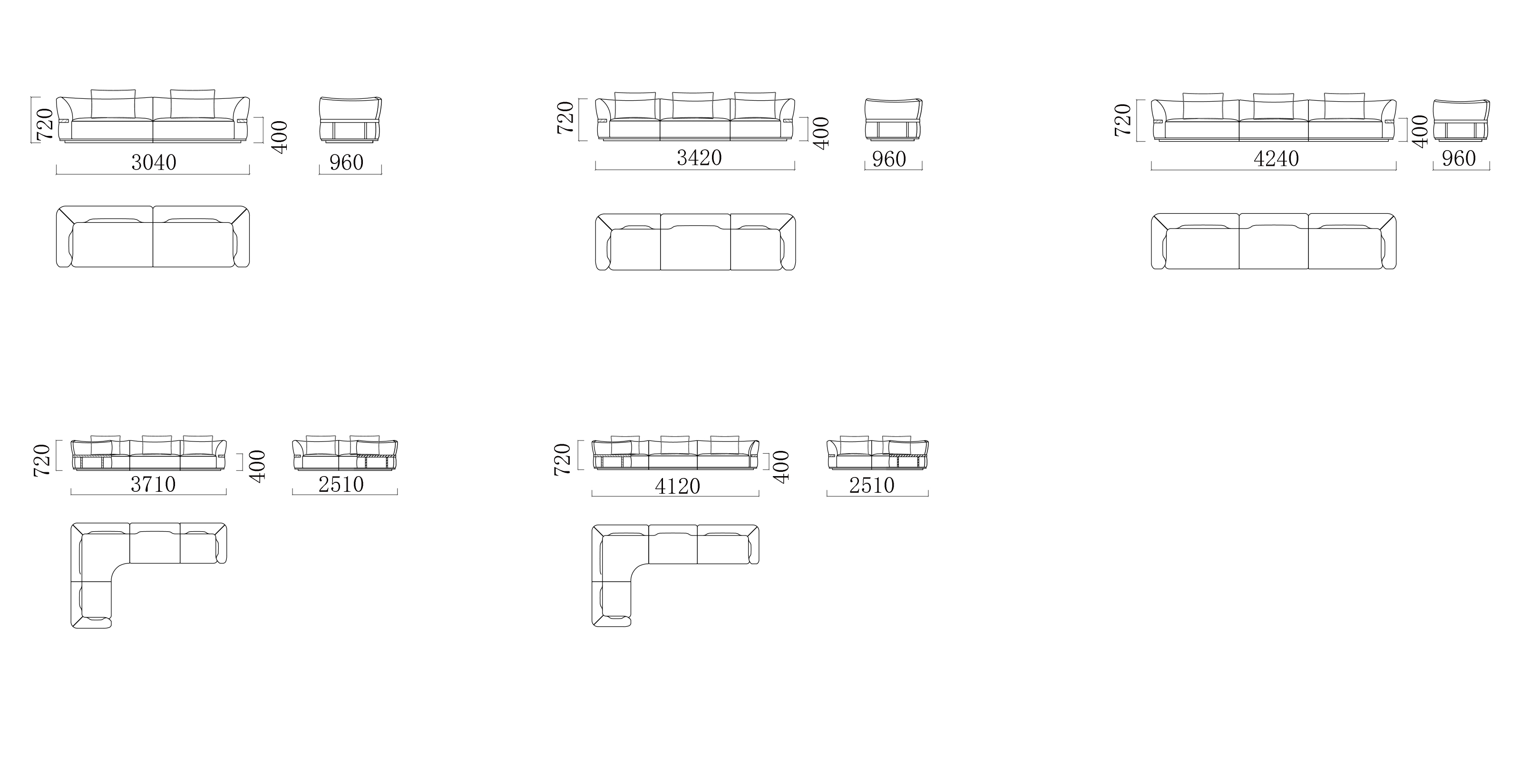 WH14 雲隐沙發 組合方式