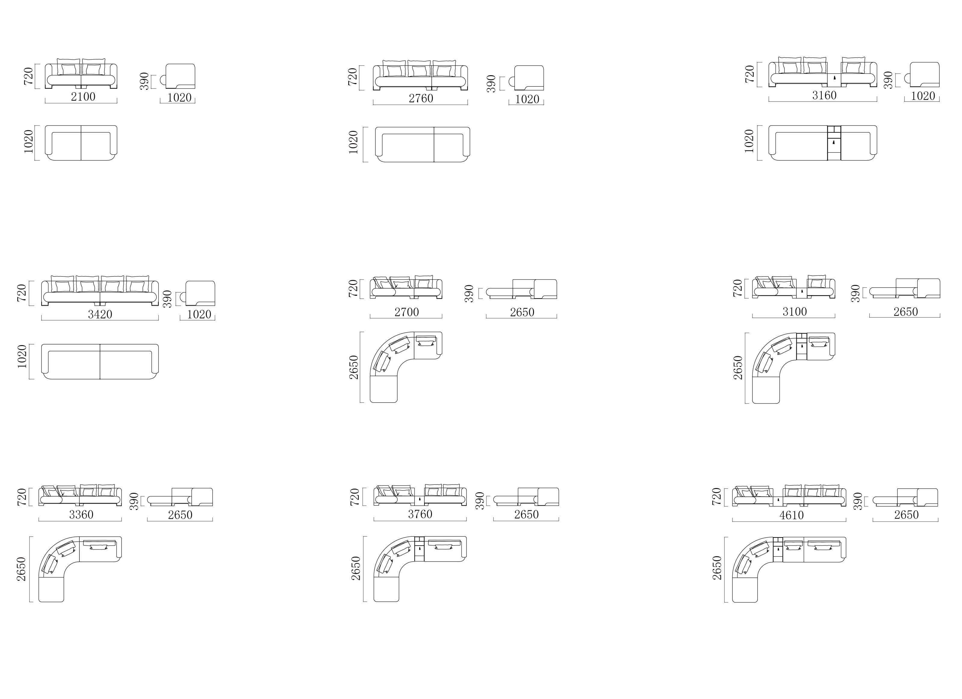 CH16 悅圓沙發 組合方式